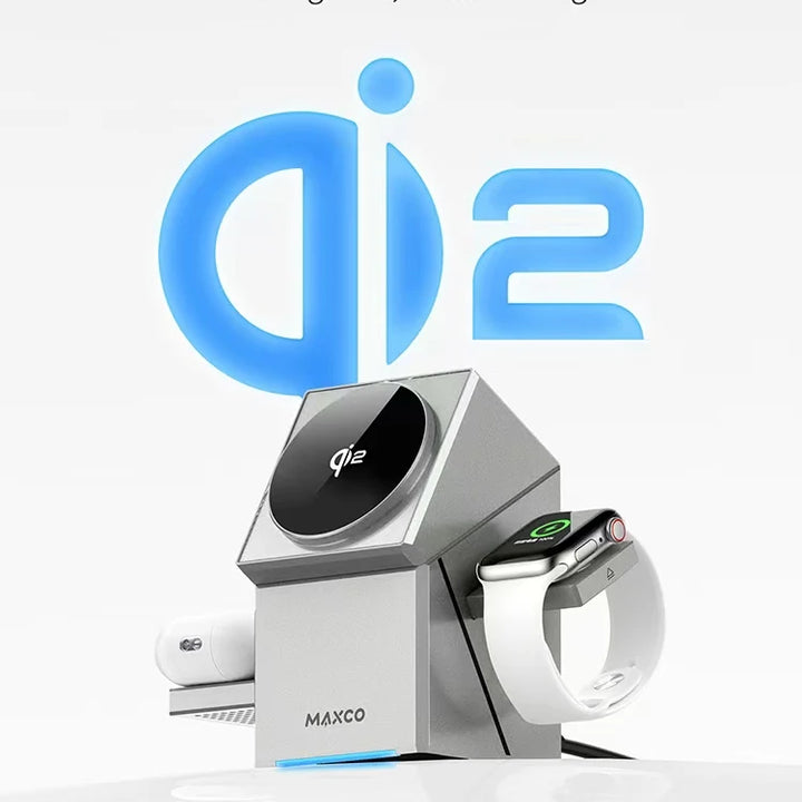 QI2 3 in 1 Wireless Charger Stand Magnetic Qi2 15W Fast Charging for iPhone 12 13 14 15 16 Apple Watch 9 8 7 6 5 Airpods 2 3 Pro