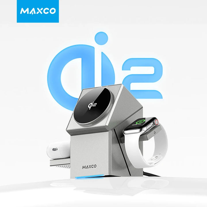 QI2 3 in 1 Wireless Charger Stand Magnetic Qi2 15W Fast Charging for iPhone 12 13 14 15 16 Apple Watch 9 8 7 6 5 Airpods 2 3 Pro