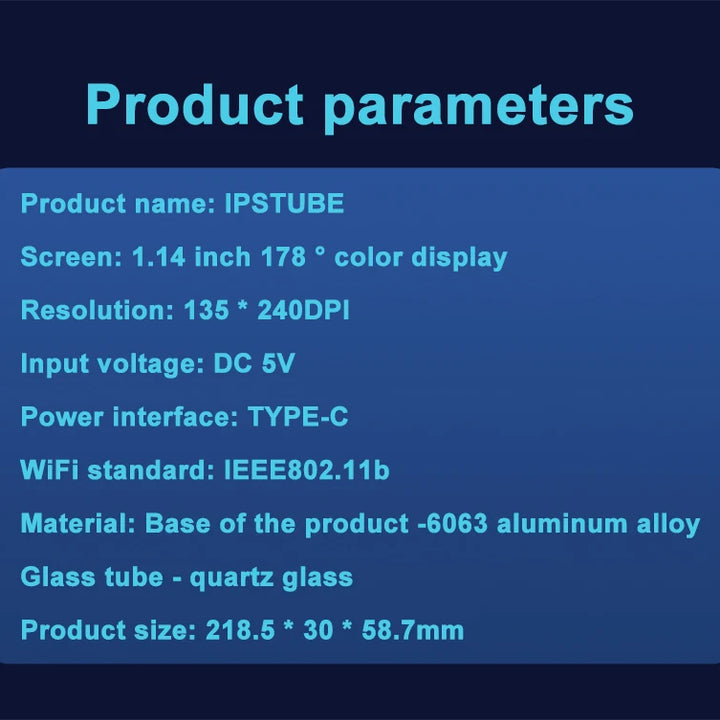 RGB Nixie Tube Clock LED Glows IPS Color Screen DIY Analog Digital Tube Night lights Gaming Desktop Home Decoration Gift Idea