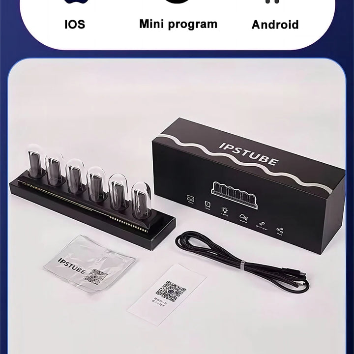 RGB Nixie Tube Clock LED Glows IPS Color Screen DIY Analog Digital Tube Night lights Gaming Desktop Home Decoration Gift Idea