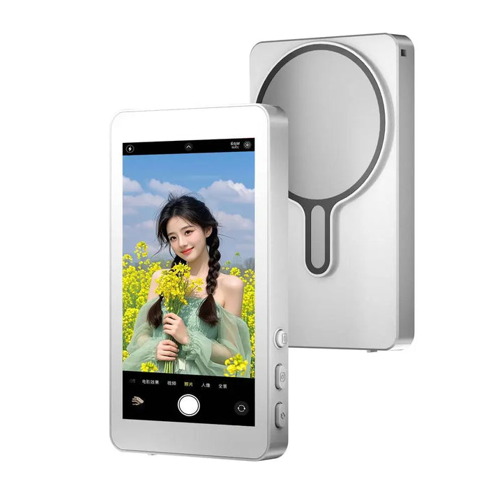 Magnetic Wireless Selfie Monitor Screen For IPhone Android, 3.94 HD Expansion Display Rear Camera Vlog Live Video Recording