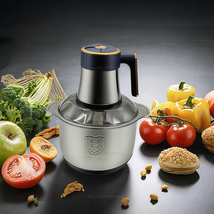 5L Electric Meat Grinder Stainless Steel Food Processor Chopper Kitchen Utensils Vegetable and Fruit Chopper Kitchens Utensil