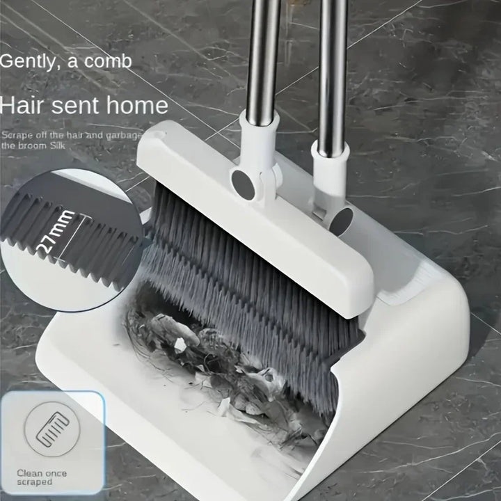 2025 Durable soft bristle non-stick foldable broom shovel broom brush 3-in-1 combination cleaning broom set